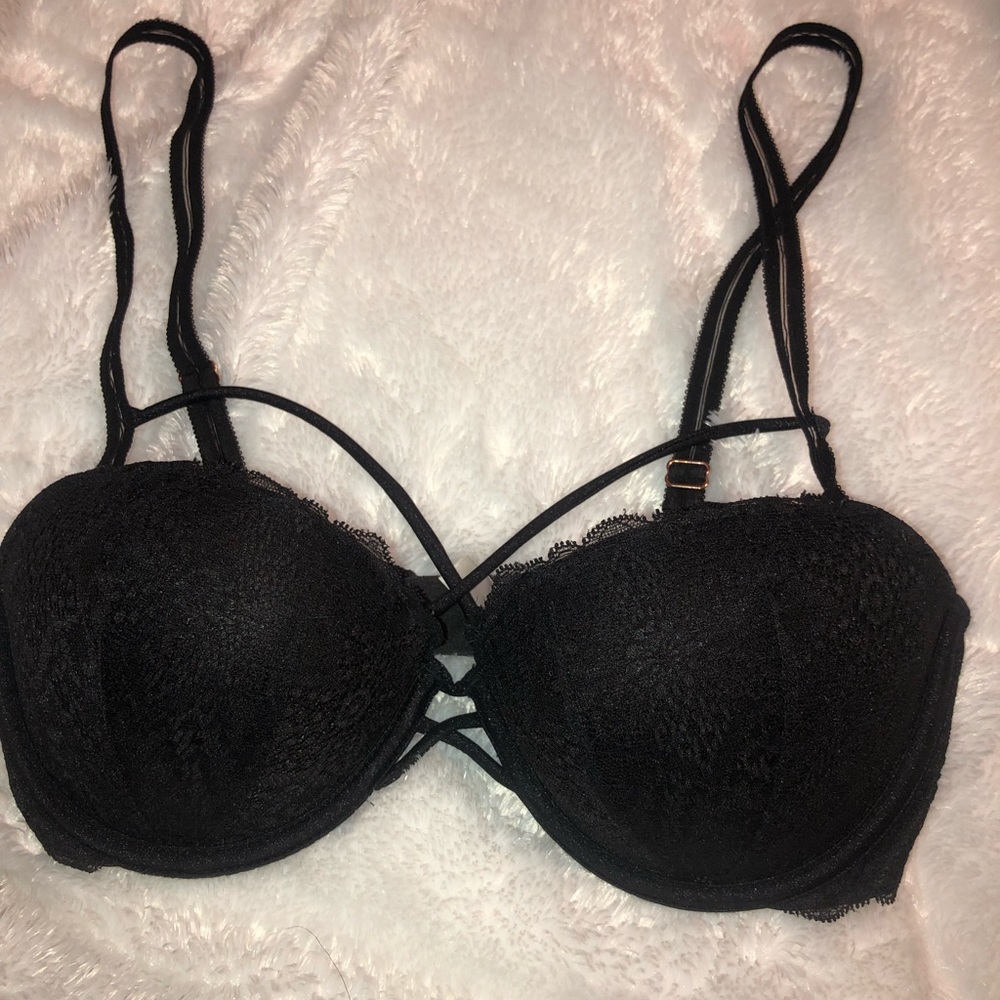 Pink Strappy Push Up Date Bra
